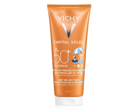 Vichy Capital Soleil Gel Leche Wet Skin Protector Niños SPF 50+ 200ml
