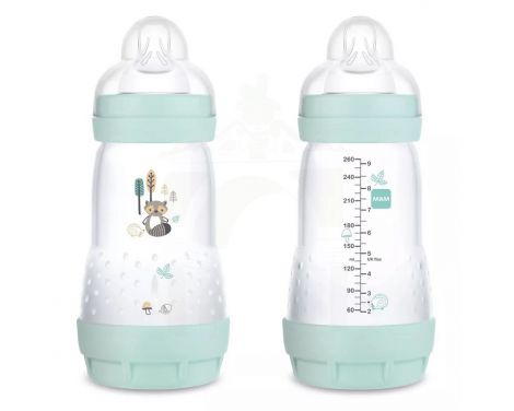 Biberón de vidrio natural anticólicos 2 unidades más cerca de la lactancia  materna para bebés recién nacidos 0M+ 6 onzas