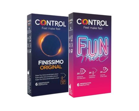Control Pack Preservativos Finissimo 6 uds + Preservativos Fun Mix 6 uds