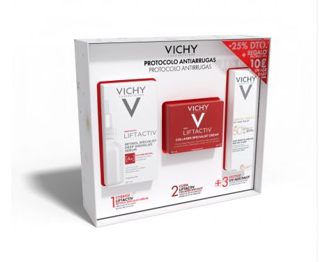 Vichy Cofre Antiarrugas Sérum Liftactiv Retinol 30ml + Liftactiv Crema Collagen 50ml+ Uv Age Daily SPF50+ 15ml 