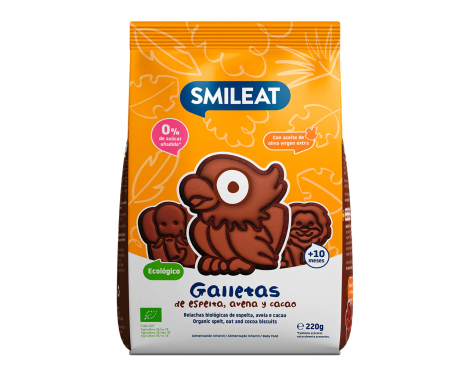 Smileat Galletas de Espelta, Avena y Cacao 220g