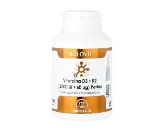 Holovit Vitamina D3 2000 UI + K2 60 µg perlas