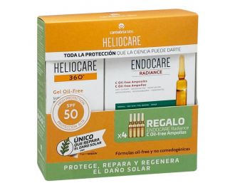 Cantabria Labs Heliocare Pack 360º Gel Oil-Free + Endocare Radiance C Oil-Free 4 Ampollas