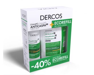 Dercos Pack Champú Anticaspa Seco 400ml + Ecorefill 500ml