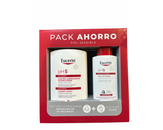 Eucerin Pack Loción Hidratante Ultraligera pH5 1L + Gel de Baño ph5 200ml