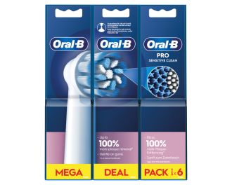 Oral-B Recambio Cepillo Dental Eléctrico Sensitive Clean 6 uds